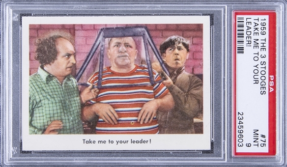 1959 Fleer "Three Stooges" #75 "Take Me To Your… " – PSA MINT 9